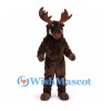 Moose Mascot Costume in Dark Brown with Large Antlers