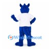 Dragon Mascot Costume in Blue with White Shirt