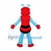 Ant Mascot Costume in Red with Blue Arms and Legs