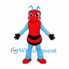 Ant Mascot Costume in Red with Blue Arms and Legs