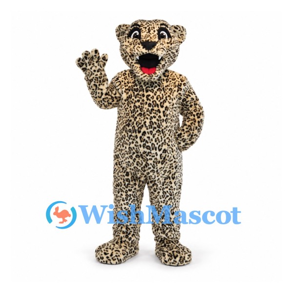 Leopard Mascot Costume with Spotted Body and Long Tail