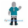 Dolphin Mascot Costume with Teal Jersey and Black Pants
