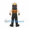 King Mascot Costume with Gold Crown and Brown Armor