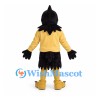 Crow Mascot Costume with Yellow Shirt and Black Feathers