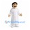 Man Mascot Costume with White Robe and Black Hair