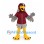 Eagle Mascot Costume with Burgundy Jersey and Gray Wings