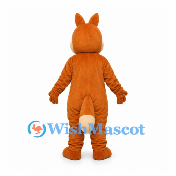 Rabbit Mascot Costume in Brown with Cream Belly