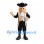 Colonial Gentleman Mascot Costume with Black Tricorn Hat and Tailcoat