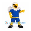 Bald Eagle Mascot Costume with Blue Basketball Uniform