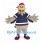 Bird Mascot Costume with Navy Hockey Jersey and Red Cap
