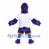 Purple Bird Mascot Costume with White Sports Shirt