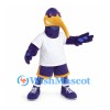 Purple Bird Mascot Costume with White Sports Shirt