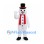 Snowman Mascot Costume with Black Top Hat and Red Scarf