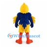 Parrot Mascot Costume in Yellow with Layered Navy Feathers