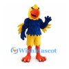 Parrot Mascot Costume in Yellow with Layered Navy Feathers