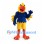 Parrot Mascot Costume in Yellow with Layered Navy Feathers