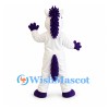 Horse Mascot Costume in White with Purple Mane and Belly