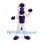Horse Mascot Costume in White with Purple Mane and Belly