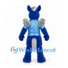 Horse Knight Mascot Costume in Blue with Silver Armor