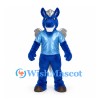 Horse Knight Mascot Costume in Blue with Silver Armor