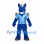 Horse Knight Mascot Costume in Blue with Silver Armor