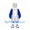Bald Eagle Mascot Costume with Blue Wings and Silver Sports Uniform