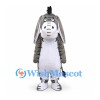 Donkey Mascot Costume in Gray with Black Mane and Stitched Face