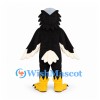 Eagle Mascot Costume in Black with White Feather Trim