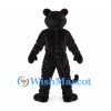Black Panther Mascot Costume with Green Eyes and Long Tail