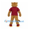 Cougar Mascot Costume with Burgundy Shirt