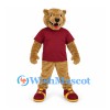 Cougar Mascot Costume with Burgundy Shirt