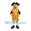 Colonial Officer Mascot Costume with Navy Coat and Gold Waistcoat