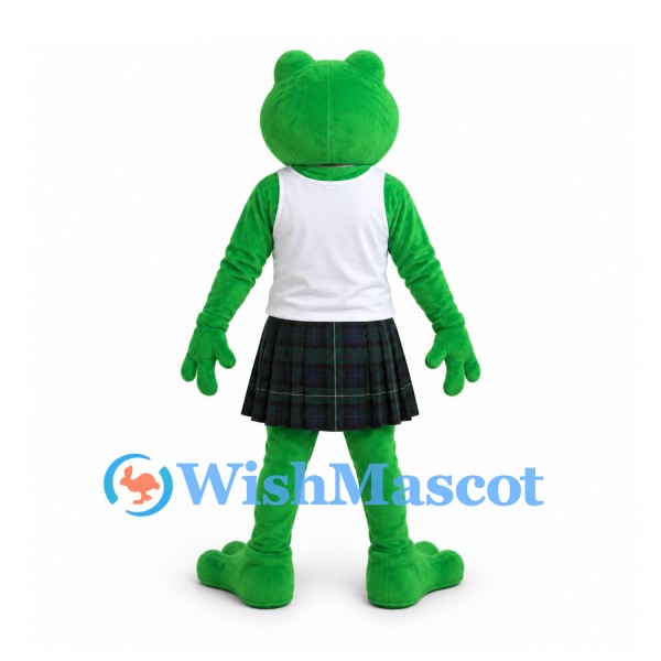 Frog Mascot Costume with White Shirt and Tartan Kilt