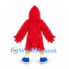 Cardinal Mascot Costume in Red with Layered Feathers