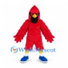 Cardinal Mascot Costume in Red with Layered Feathers