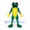 Frog Mascot Costume in Dark Green with Yellow Belly