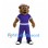 Wildcat Mascot Costume with Purple Sailor Outfit