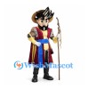 Pirate Mascot Costume with Burgundy Coat and Feathered Hat