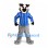 Raccoon Mascot Costume with Blue Striped Jersey and Gray Body