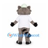 Raccoon Mascot Costume with White Shirt and Small Hat