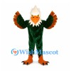 Bald Eagle Mascot Costume with Dark Green Wings and White Head