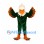 Bald Eagle Mascot Costume with Dark Green Wings and White Head
