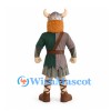 Viking Mascot Costume with Horned Helmet and Green Tunic