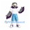 Eagle Mascot Costume with White Shirt and Blue Shorts
