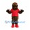 Bear Mascot Costume in Brown with Red Shirt