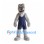 Monster Mascot Costume in Gray with Navy Sports Uniform