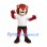 Lion Mascot Costume in Red with White Sports Jersey