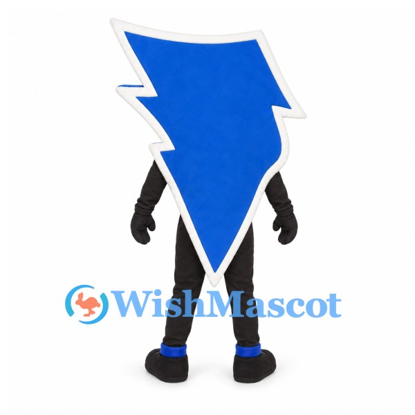 Lightning Bolt Mascot Costume in Blue with Sunglasses