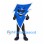 Lightning Bolt Mascot Costume in Blue with Sunglasses