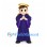 Angel Mascot Costume with Purple Robe and Yellow Halo